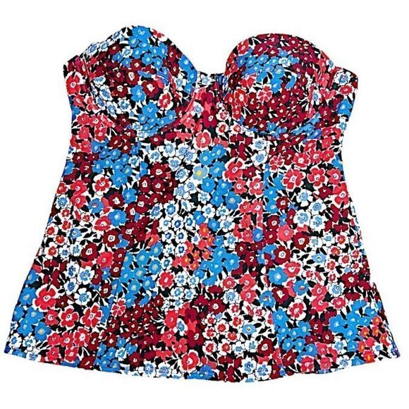 Ann Taylor LOFT Beach Floral Tankini W/Removable Strap NWT Medium - Picture 1 of 5